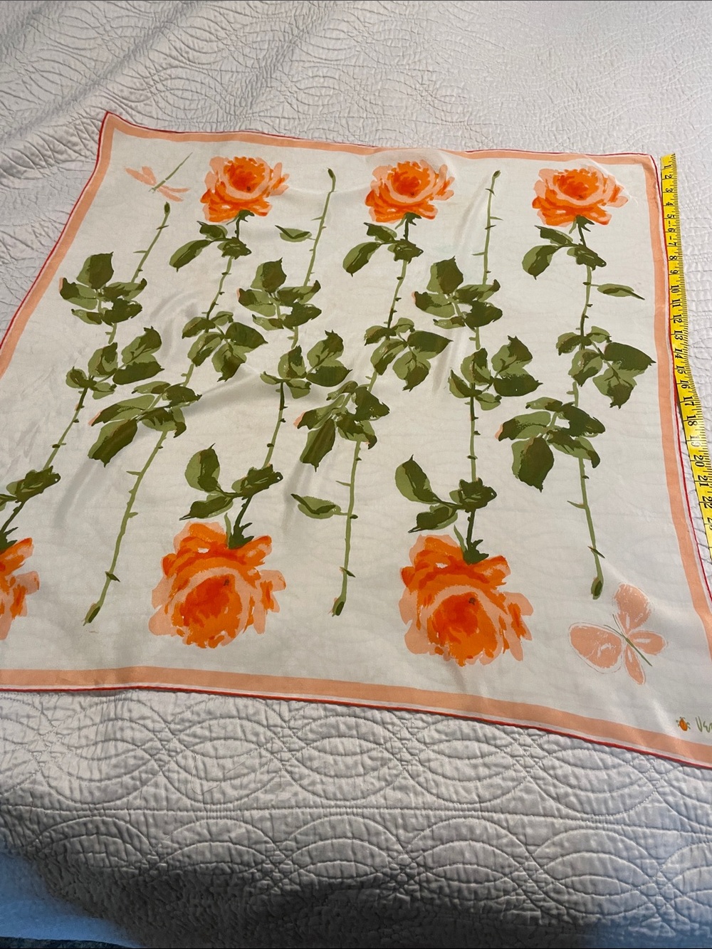 Vera Silk Rose Print Scarf